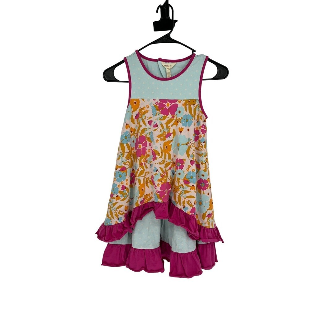 Matilda Jane Top or Dress Girls Size 10 Floral Polka Dot Ruffle Boho Cottagecore